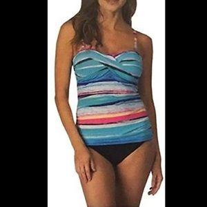 2Bamboo Tankini Tummy Control Multi Color Top